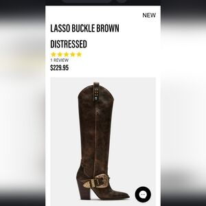 Steve Madden Lasso Buckle Brown Leather Cowboy Boots size 6